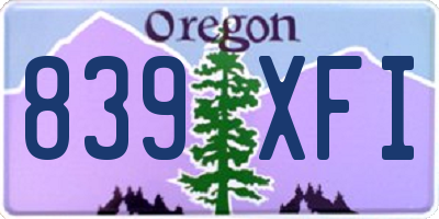 OR license plate 839XFI