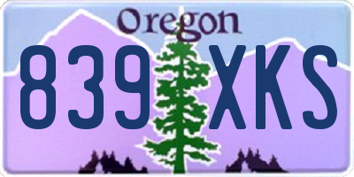 OR license plate 839XKS