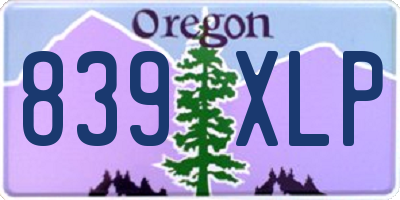 OR license plate 839XLP