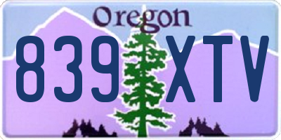 OR license plate 839XTV