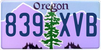 OR license plate 839XVB