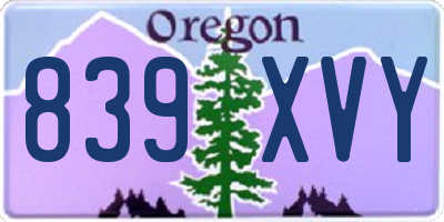 OR license plate 839XVY