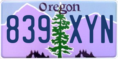 OR license plate 839XYN