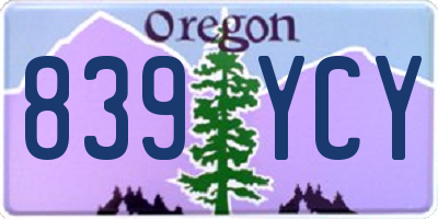 OR license plate 839YCY