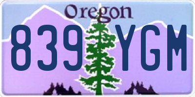OR license plate 839YGM
