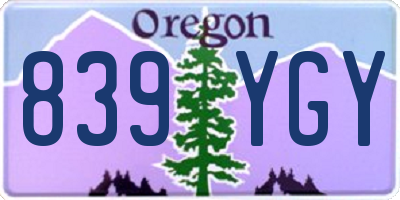 OR license plate 839YGY