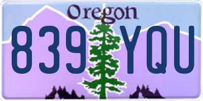 OR license plate 839YQU