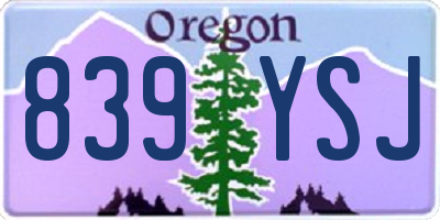 OR license plate 839YSJ