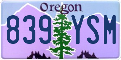 OR license plate 839YSM