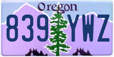 OR license plate 839YWZ