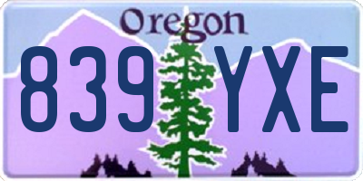 OR license plate 839YXE