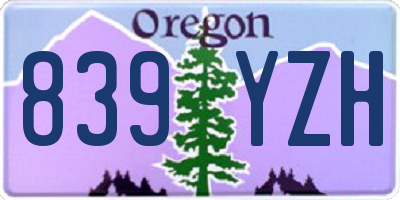 OR license plate 839YZH