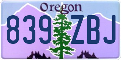 OR license plate 839ZBJ