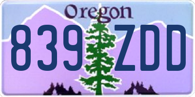 OR license plate 839ZDD