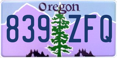 OR license plate 839ZFQ