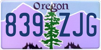 OR license plate 839ZJG