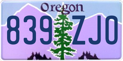 OR license plate 839ZJO