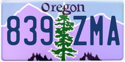 OR license plate 839ZMA