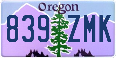 OR license plate 839ZMK