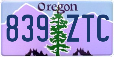 OR license plate 839ZTC