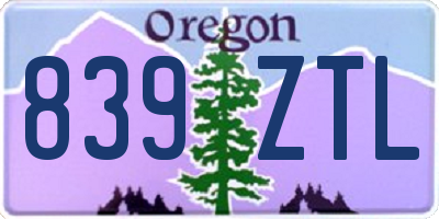 OR license plate 839ZTL