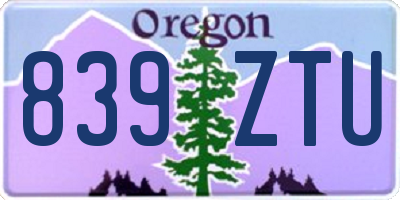 OR license plate 839ZTU