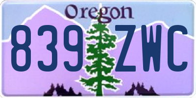 OR license plate 839ZWC