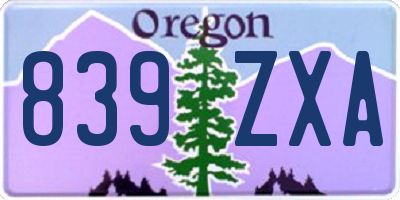 OR license plate 839ZXA