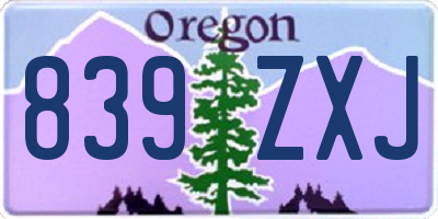 OR license plate 839ZXJ