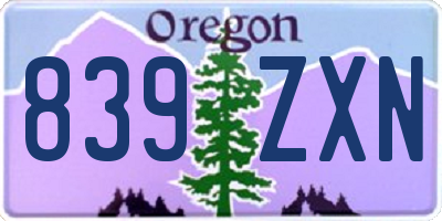OR license plate 839ZXN