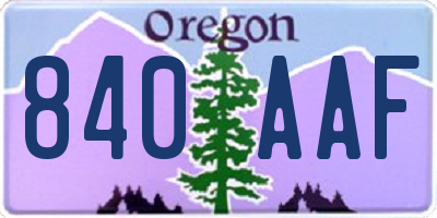 OR license plate 840AAF