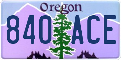 OR license plate 840ACE