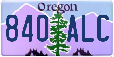 OR license plate 840ALC