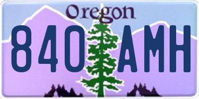 OR license plate 840AMH