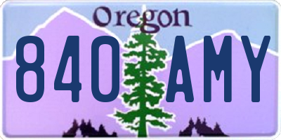 OR license plate 840AMY
