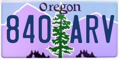 OR license plate 840ARV