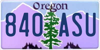 OR license plate 840ASU