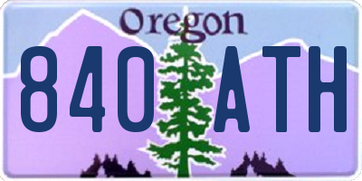 OR license plate 840ATH