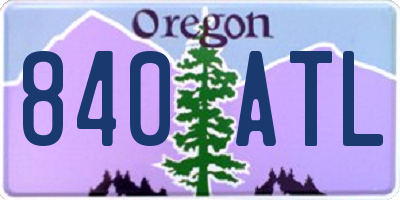 OR license plate 840ATL