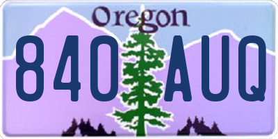 OR license plate 840AUQ