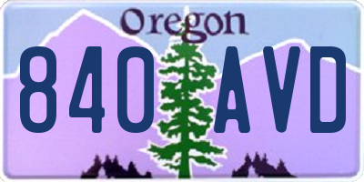 OR license plate 840AVD