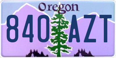 OR license plate 840AZT