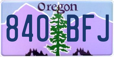 OR license plate 840BFJ