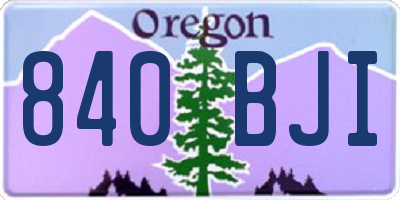 OR license plate 840BJI