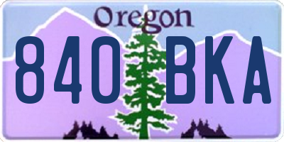 OR license plate 840BKA