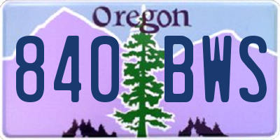 OR license plate 840BWS