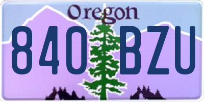 OR license plate 840BZU