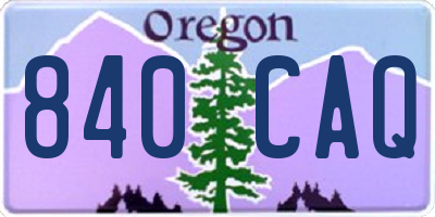 OR license plate 840CAQ