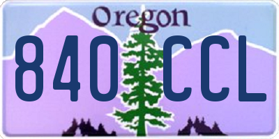 OR license plate 840CCL