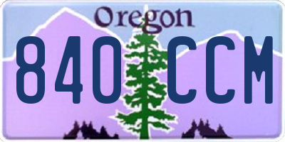 OR license plate 840CCM